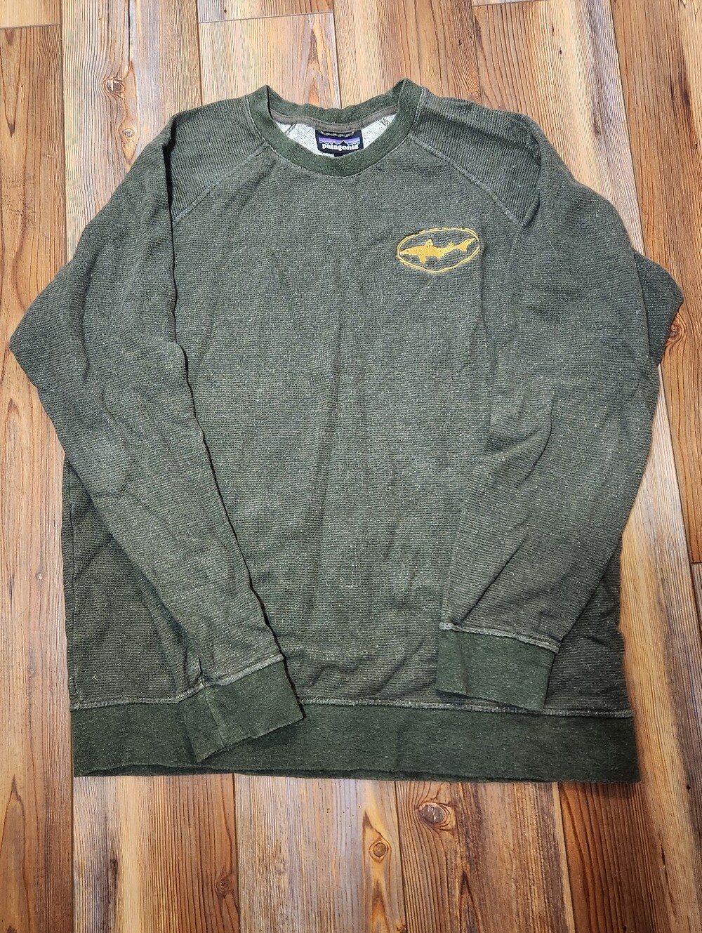 Patagonia Dogfish Head Trail Harbor Crewneck Sweatshirt Mens L Hemp Green